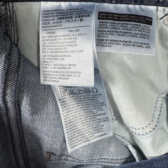 Levi's 525 Perfect Waist Straight Leg Jeans Womens 12 Blue Denim Stretch Zipper - Picture 12 of 14